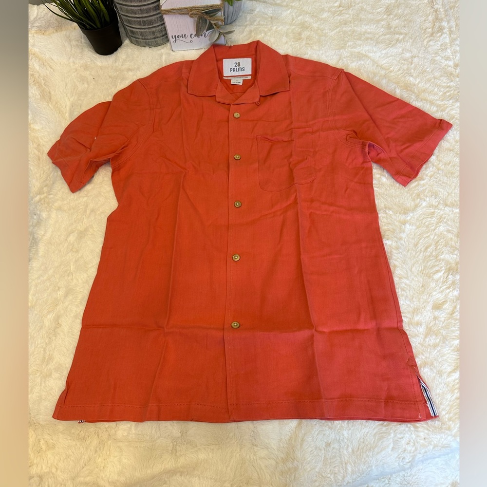 28 Palms silk button down relaxed fit top Size XS